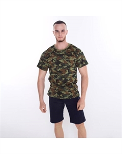 Футболка мужская камуфляж пятна, цвет хаки, размер 50 Текстильторг