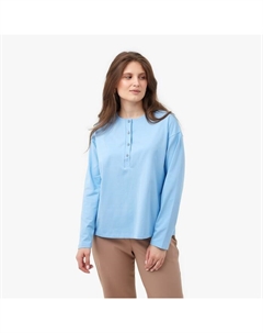 Лонгслив на пуговицах женский : Basic line, серо-голубой, размер 48 Minaku
