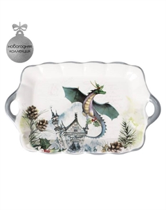 Блюдо сервировочное «Дракоша», 23×14×3 см, цвет белый Доляна