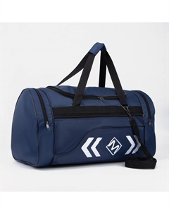 Сумка спортивная на молнии, 3 наружных кармана, длинный ремень, большой размер, цвет синий Amen