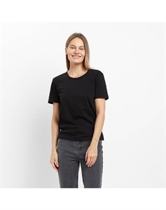 Футболка однотонная женская, чёрная, размер 44 Milena