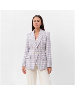 Пиджак женский твидовый двубортный, размер 46, лиловый Mist