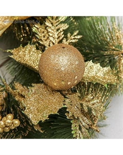 Венок новогодний d=28 см «. С бантиком» декор золотые ягодки Зимнее волшебство