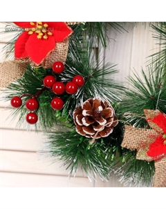 Венок новогодний d=30 см «. Цветы» Зимнее волшебство