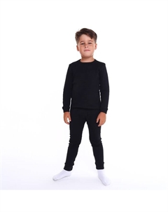 Термобельё детское (лонгслив, брюки), чёрное, рост 122 см Юниор текстиль