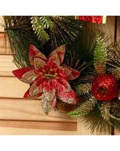 Венок новогодний d=28 см «. Бант», с красными цветами Зимнее волшебство