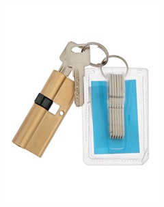 Цилиндровый механизм для китайской двери, 80 мм, латунь, 7 перф. ключей Tundra