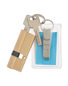 Цилиндровый механизм для китайской двери, 85 мм, латунь, 7 перф. ключей Tundra