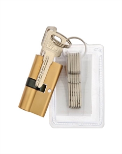 Цилиндровый механизм для китайской двери, 65 мм, латунь, 7 перф. ключей Tundra