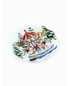 Тарелка плоская новогодняя «Карусель», d=20 см, стекло Дорого внимание