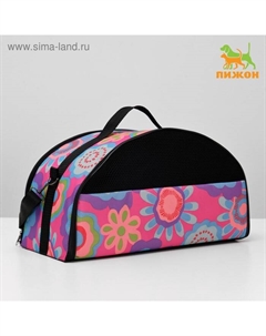 Сумка - переноска для животных, раскладная полукруглая, нейлон, 44×22×25 см, микс расцветок 4940 Пижон