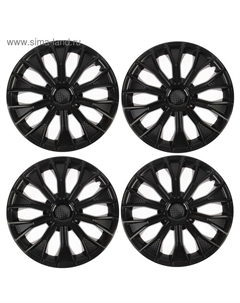 Колпаки колесные R=15 «ВОЛТЕК», черный глянец карбон, набор 4 шт. Torso