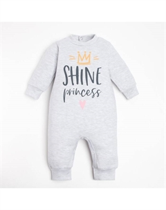 Комбинезон «Princess», рост 68-74 см, цвет серый Крошка я