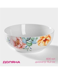 Салатник «Пташка», 600 мл, d=15.2 см, фарфор, белый Доляна