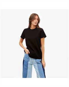 Футболка однотонная женская : Basic line, чёрная, размер 46 Minaku
