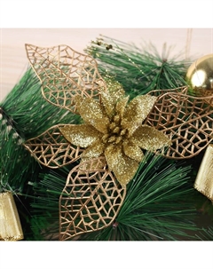 Венок новогодний d=40 см «. Бант», золотистый Зимнее волшебство