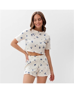 Пижама женская (футболка, шорты) Blueberry, размер 40-42, молочная Kaftan