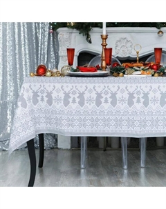 Скатерть новогодняя «Сканди стиль» 145×146 см, 100% хлопок, 164 г/м² Доляна