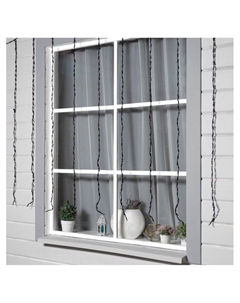 Гирлянда «Водопад» 2×1.5 м, IP44, тёмная нить, 400 LED, свечение белое, 8 режимов, 220 В Luazon lighting