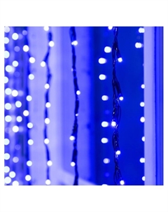 Гирлянда «Водопад» 2×1.5 м, IP44, тёмная нить, 400 LED, свечение синее, 8 режимов, 220 В Luazon lighting
