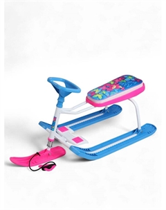 Снегокат «Тимка спорт 1+» с бабочками 3D, розовый, голубой, ТС1+/БО Ника