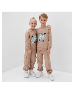 Брюки детские, бежевые, рост 152 см Minaku