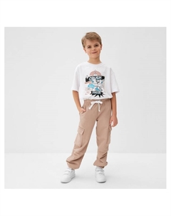 Брюки детские, бежевые, рост 104 см Minaku