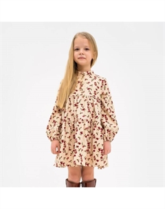 Платье детское «Цветы», размер 32 (110-116 см), бежевое Kaftan