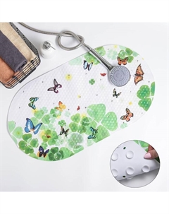 Коврик противоскользящий в ванну на присосках «Тропики», 38×68 см, цвет МИКС Доляна