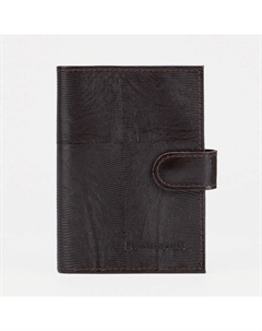 Обложка 2 в 1 для автодокументов и паспорта на кнопке, цвет коричневый Кайман