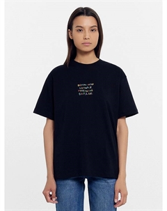 Футболка женская черная с печатью Mark formelle