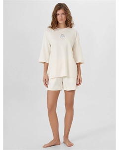 Комплект домашний женский бежевый с надписью "pss..you're amazing" Mark formelle
