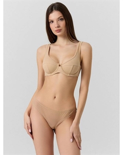 Трусы бразилиана женские бежевые из сеточки Mark formelle