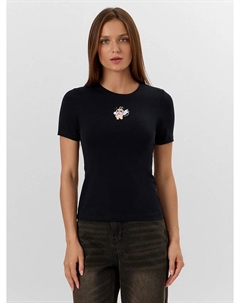 Футболка женская черная с принтом Mark formelle