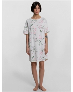 Сорочка ночная женская молочно-бежевая с полевыми цветами Mark formelle