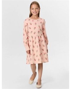 Платье для девочки розовое с тюльпанами Mark formelle