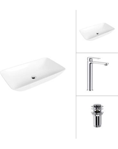 Умывальник со смесителем Lauter 21886 + Moon 21СK81691C с донным клапаном 21190CH