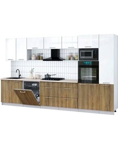 Кухонный гарнитур Интерлиния Мила Gloss 3.6-ПМ1