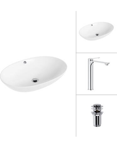 Умывальник со смесителем Lauter 21709 + Rio 21AM12672 с донным клапаном 21190CH