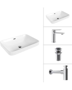 Умывальник со смесителем Lauter 21441B + Silk 21CK572С + сифон 21635CH + донный клапан 21190CH