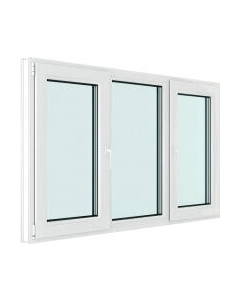 Окно ПВХ Rehau Futuruss 3 части Поворотно-откидные 2 створки по краям 3 стекла