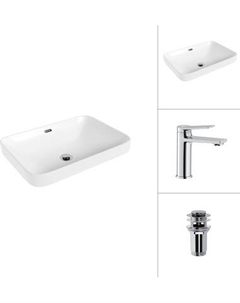 Умывальник со смесителем Lauter 21441B + Silk 21CK572С с донным клапаном 21190CH