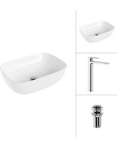 Умывальник со смесителем Lauter 21493A + Reef 21CK8678C с донным клапаном 21190CH