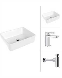 Умывальник со смесителем Lauter 21675 + Cascade 21СК655C с сифоном 21635CH