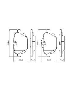Тормозные колодки Bosch 0986494432