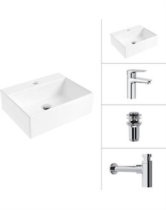 Умывальник со смесителем Lauter 21344 + Awe 21CK128C с сифоном 21635CH и донным клапаном 21190CH