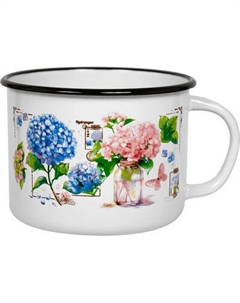 Кружка Лысьвенские эмали Букет гортензий С-0107/4ЭК