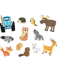 Развивающая игра Макси-пазлы магнитные. Синий трактор в лесу / 10455266