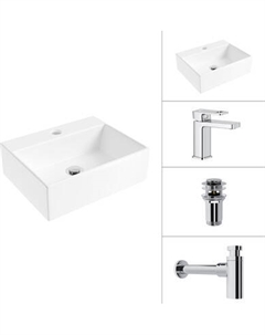 Умывальник со смесителем Lauter 21344 + Cascade 21СК655C + сифон 21635CH + донный клапан 21190CH