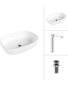 Умывальник со смесителем Lauter 21836 + Rio 21AM12672 с донным клапаном 21190CH